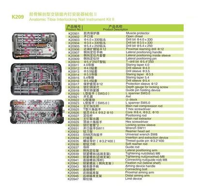Orthopedicsの解剖脛骨の連結の釘の医療機器のキットII